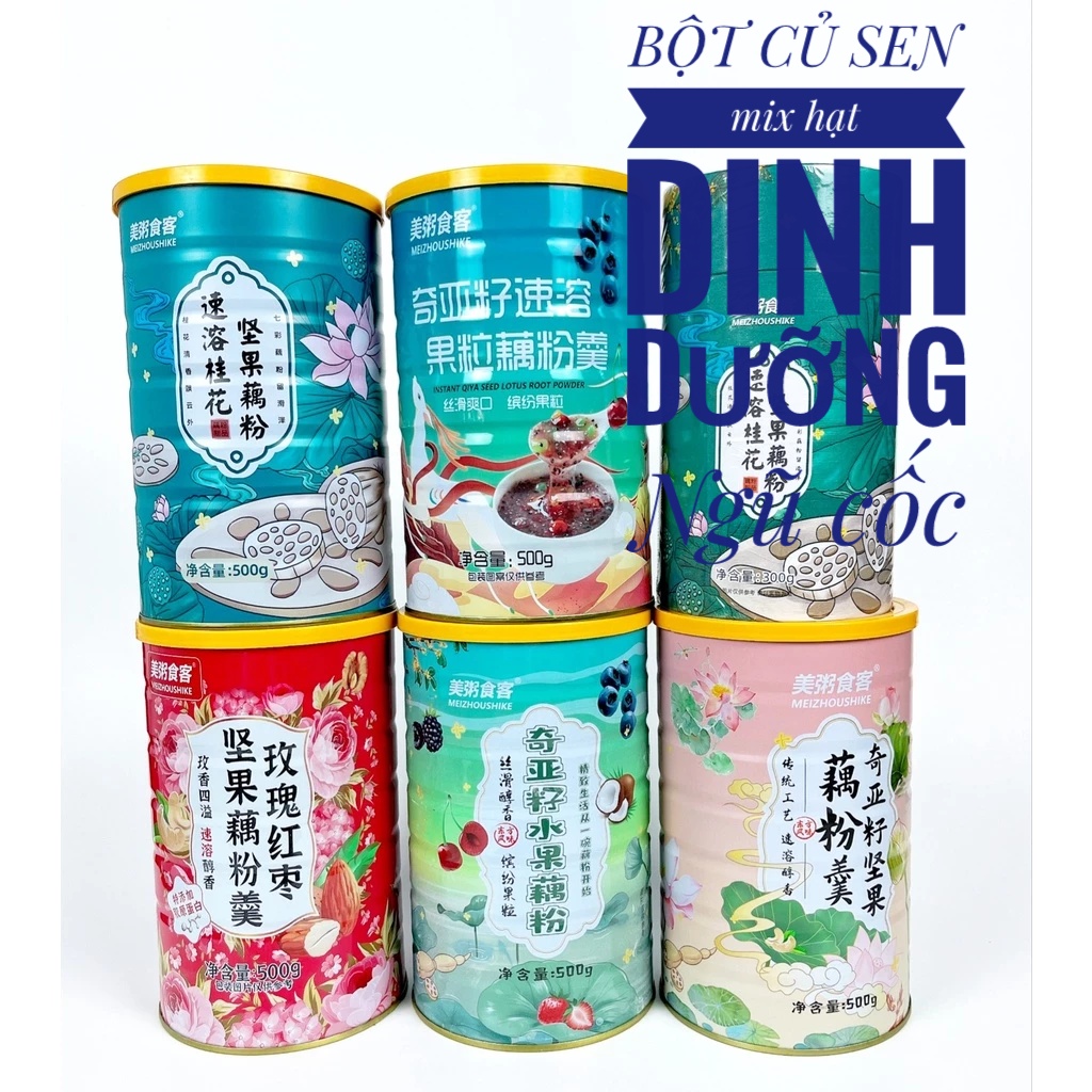 Bột củ sen Mix Hạt dinh dưỡng ngũ cốc, Dưỡng nhan Meizoushike 500g