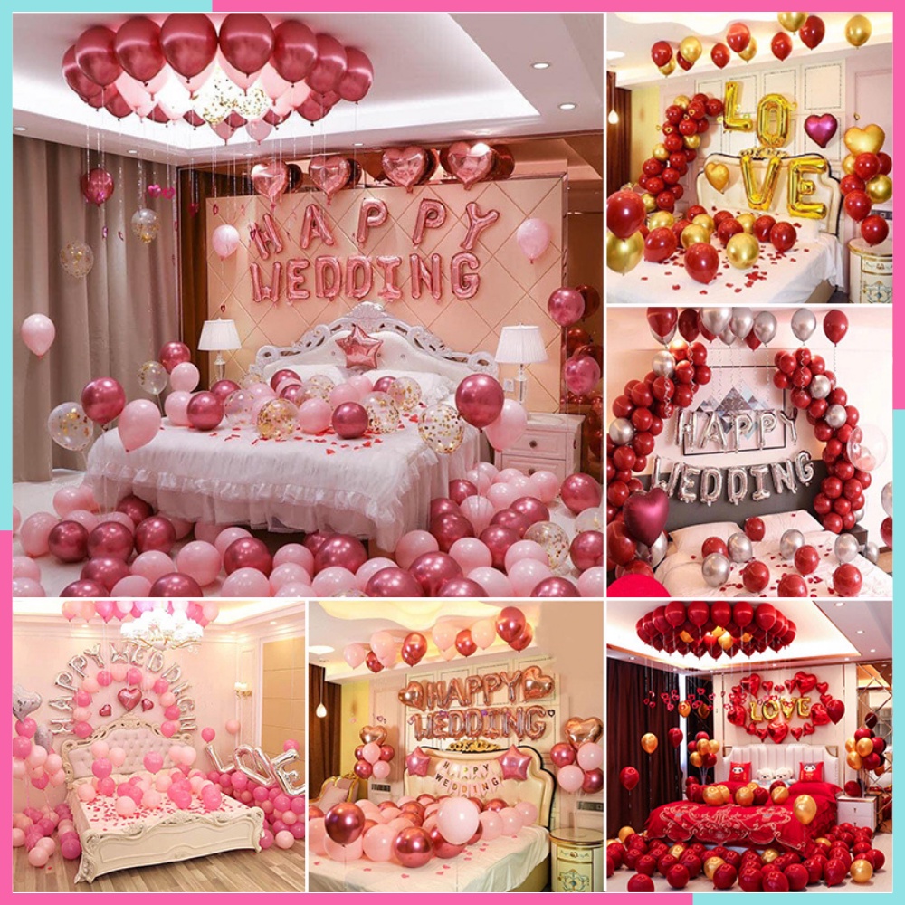 Set bóng trang trí phòng cưới, bóng bay trang trí phòng cưới