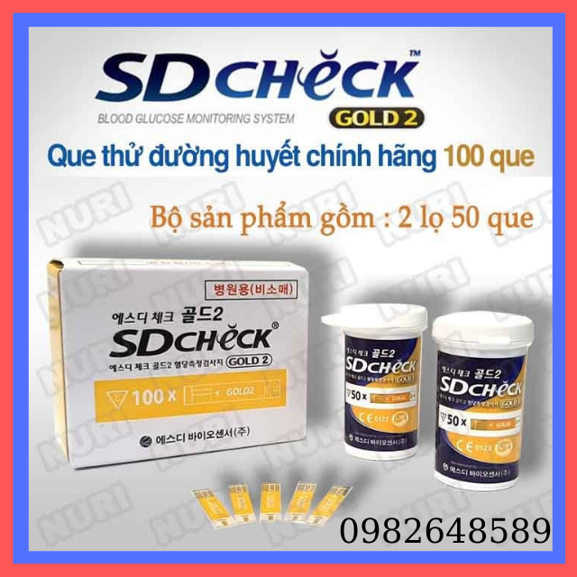 [HCM][mới nhất nhanh chính xác 100%] Que Thử Đường Huyết SD Check Gold 2