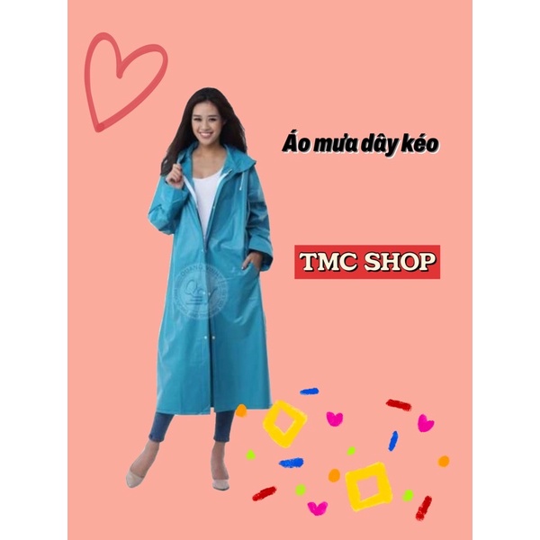 Áo mưa vải dù da cá dây kéo