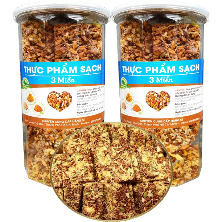 [Combo 2 Hũ] Thanh Cơm Gạo Lứt Chà Bông Thượng Hạng Mỗi Hũ 250G TPS