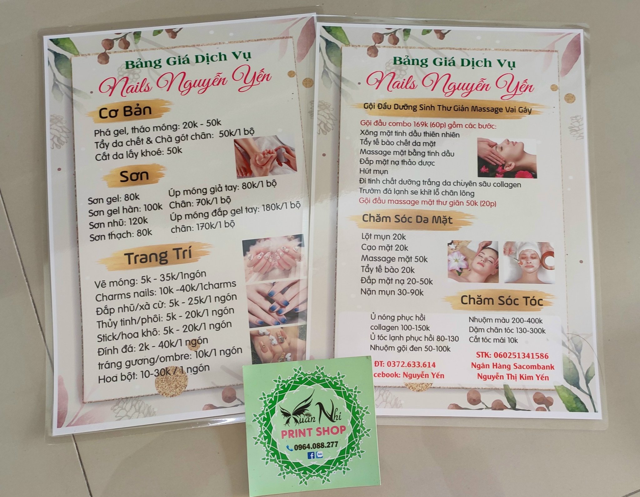 Menu ép nhựa in theo yêu cầu