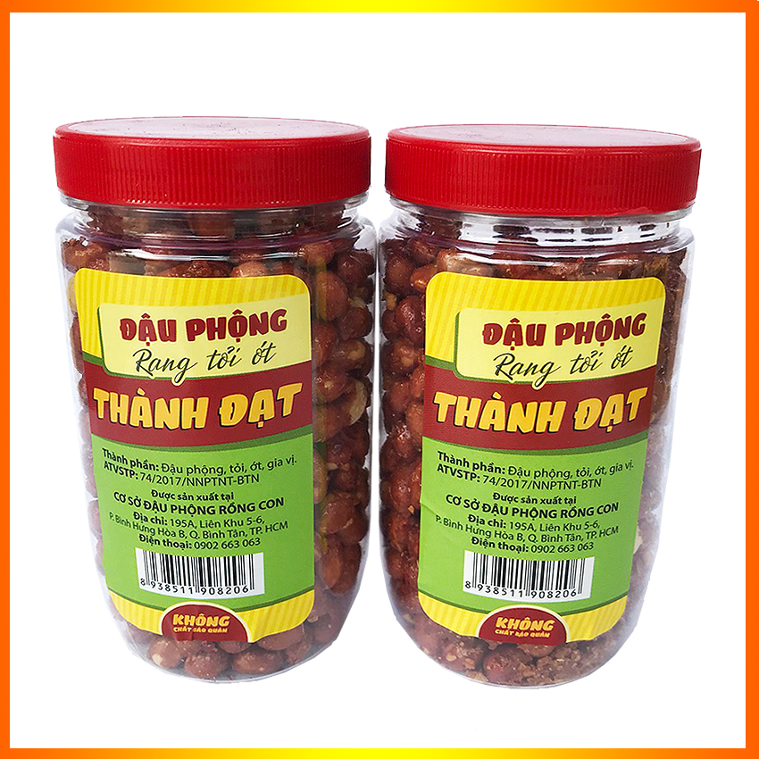 2 Hủ Đậu Phộng Rang Tỏi Ớt  (Hủ 210Gram) thương hiệu THÀNH ĐẠT - Đồ ăn vặt