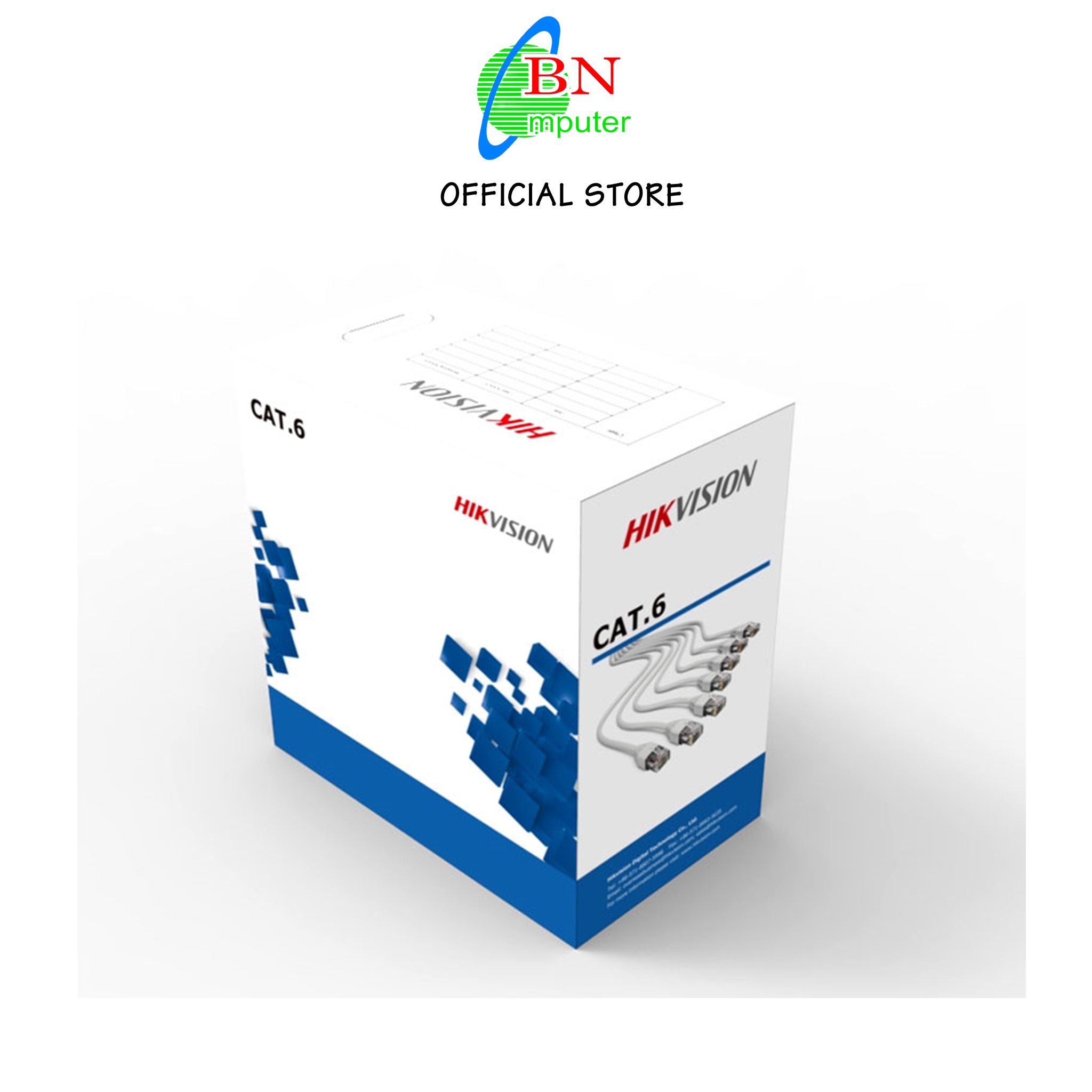 Dây cáp mạng hikvision cat6 utp ds-1ln6-ue-w lõi đồng nguyên chất dùng cho công trình camera ip.