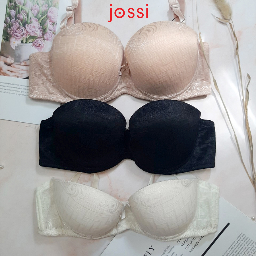 Áo lót ren lưới mút dày, cúp ngang - Jossi 1336