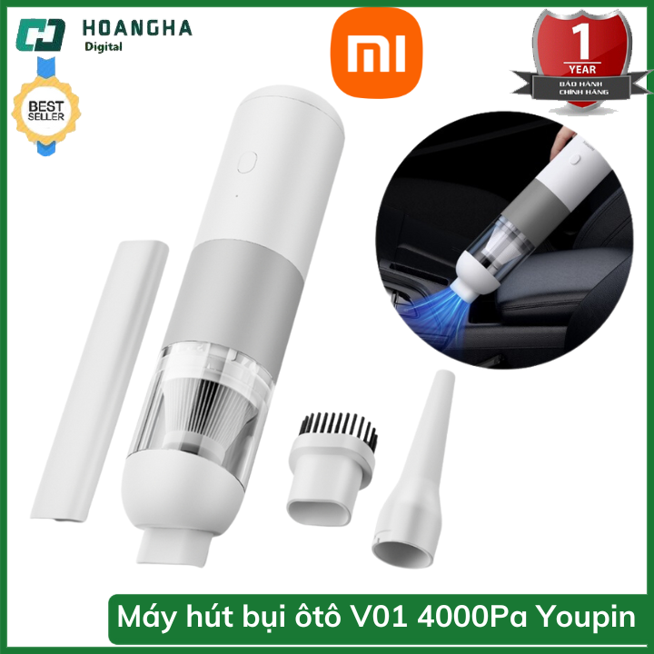 Máy Hút Bụi Cầm Tay Không Dây Ôtô V01 Xiaomi Youpin 4000Pa Sạc Type-C Nhà & Xe Hơi