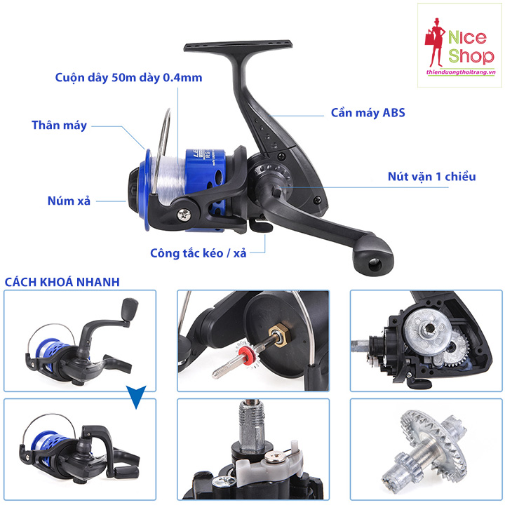 Trọn bộ cần câu máy giá rẻ bộ cần câu máy gồm máy và cần câu - OT0523