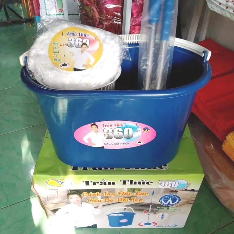 Trọn bộ thùng lau nhà 360 độ Trần Thức