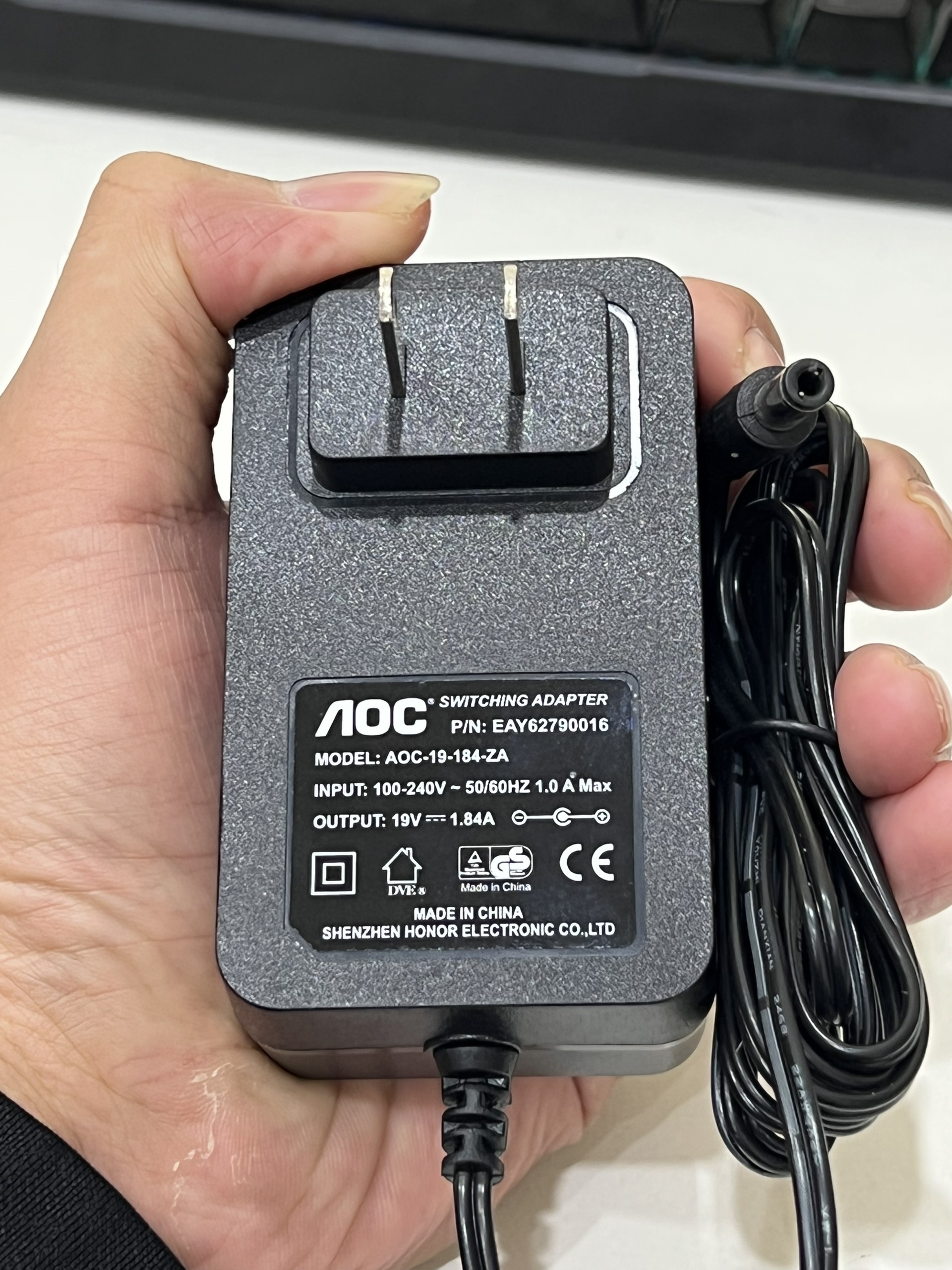 Adapter màn hình aoc 19v 1.84a loại xịn