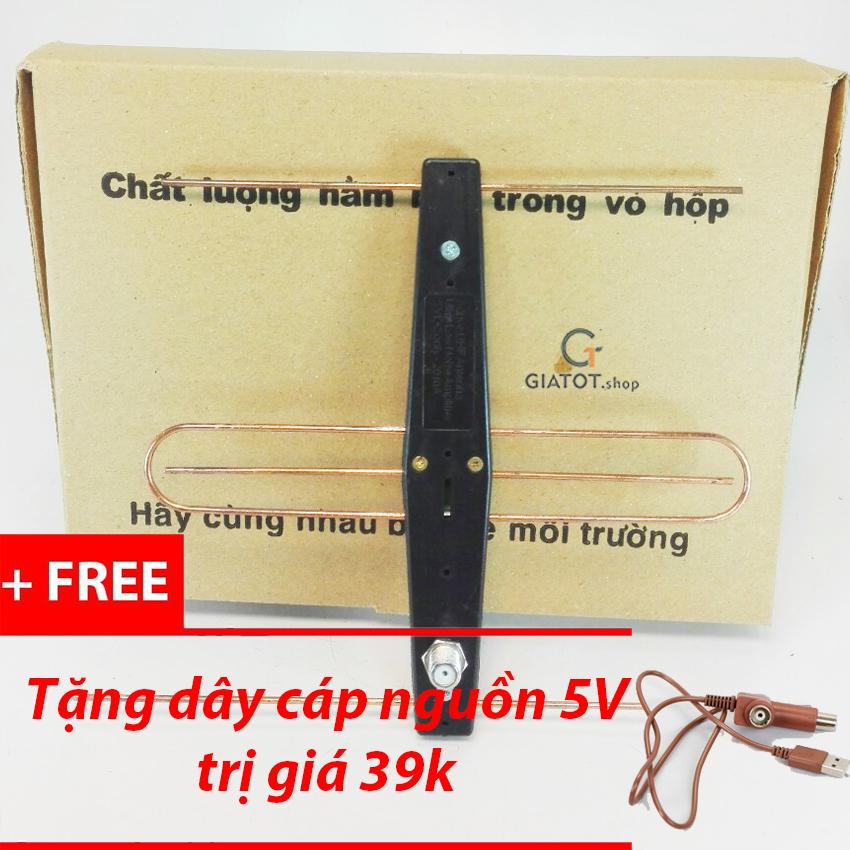 Anten thu sóng DVB T2 có mạch khuếch đại dunal dùng cho vùng sóng yêu tặng cáp nguồn 5v
