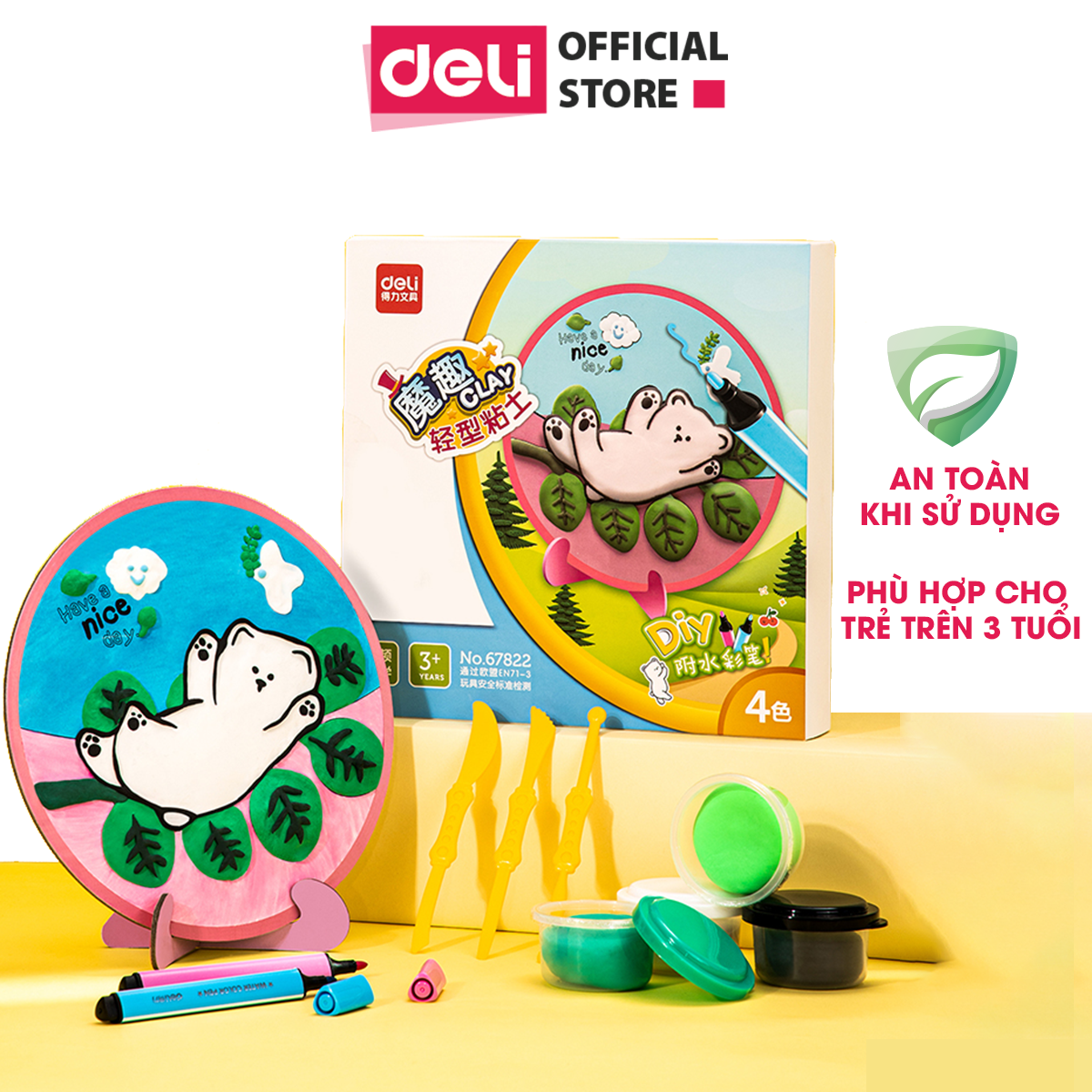 Bộ tranh đồ dùng đất nặn thủ công học sinh deli - 1 bộ - 67822