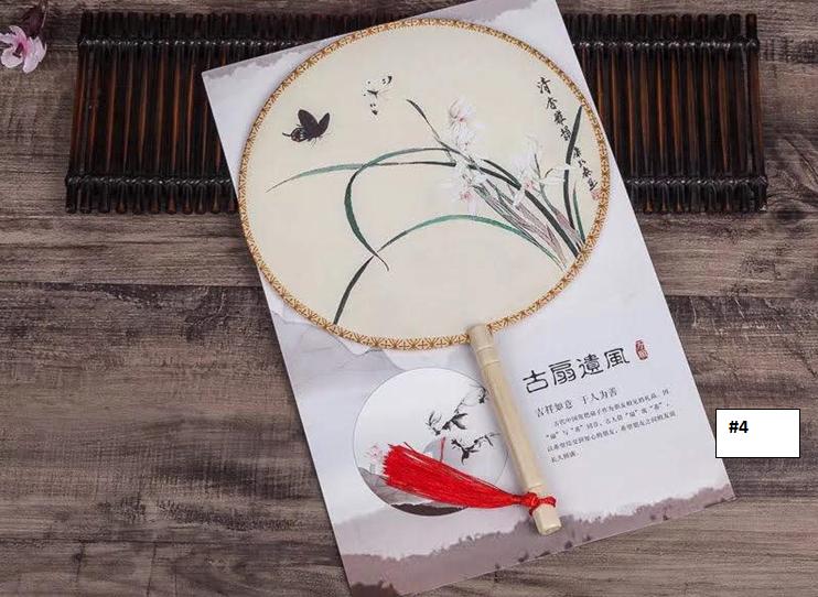 Quạt tròn cổ trang chất lượng mẫu hoa cổ phong