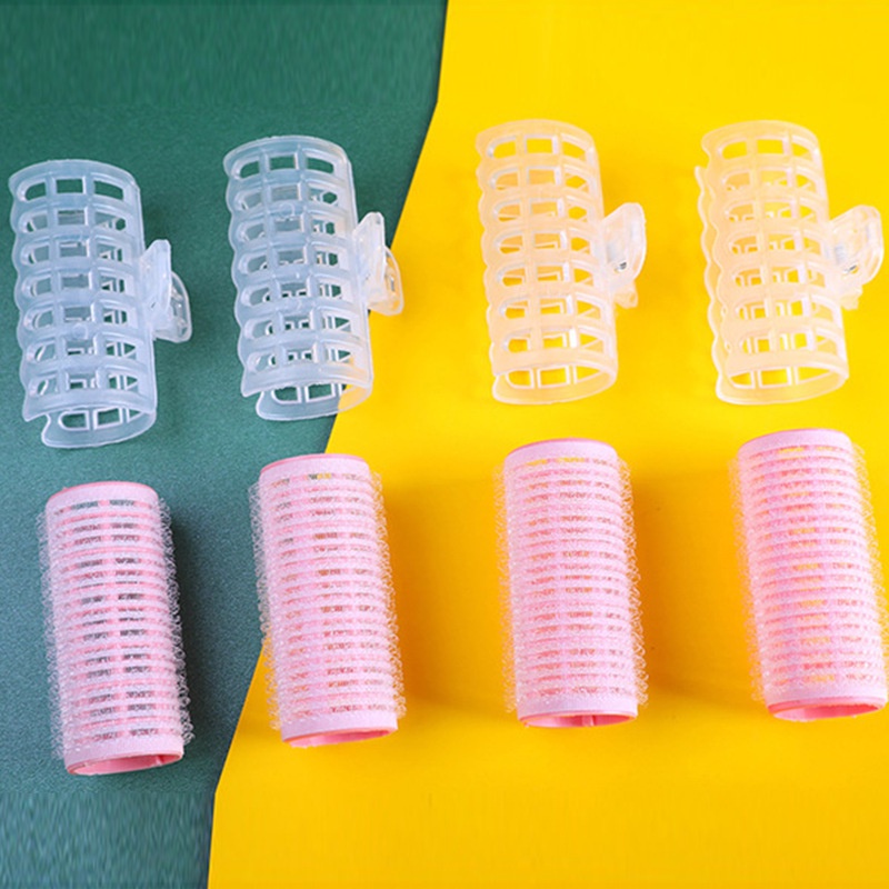 Lô uốn tóc 6.3*3cm Lô cuốn tóc tự dính có kẹp gắp cố đính tiện lợi