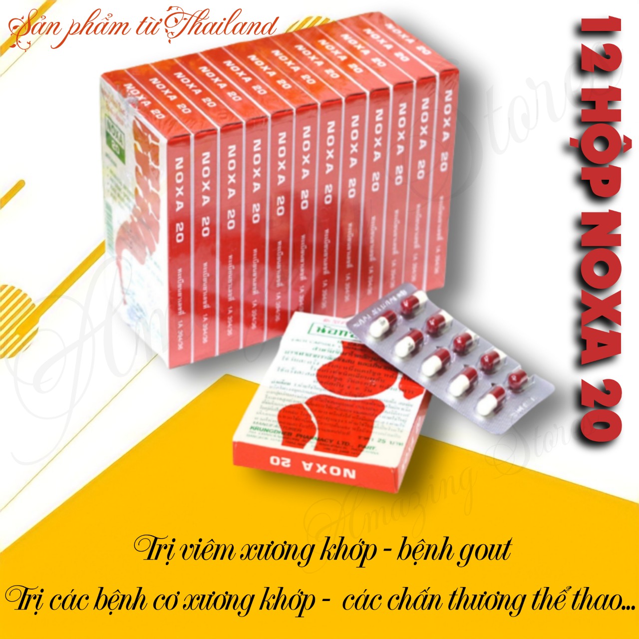 Bộ 12 hộp viên uống xương khớp noxa 20 thái lan