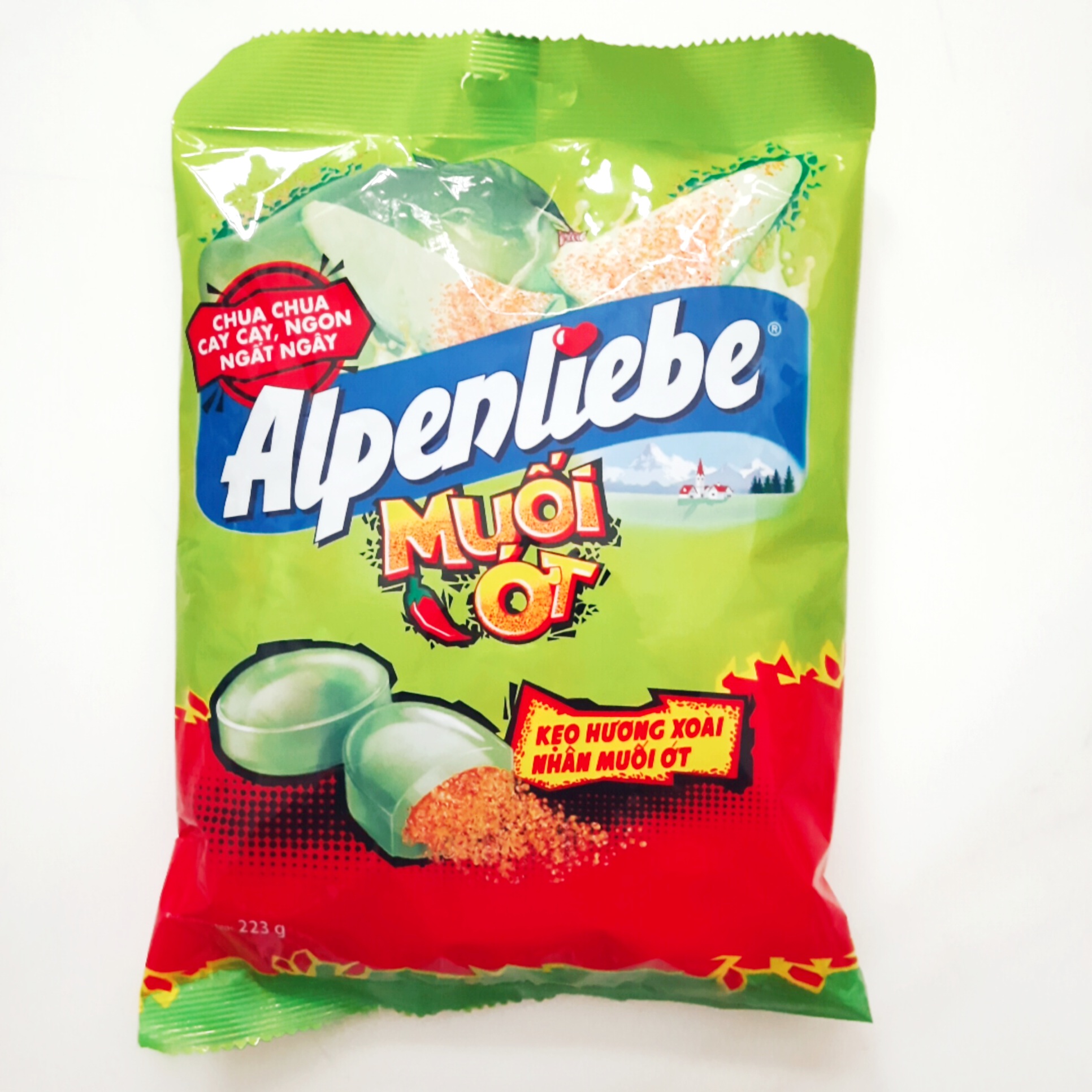Kẹo alpenliebe hương xoài nhân muối ớt, gói 77 viên (223g)