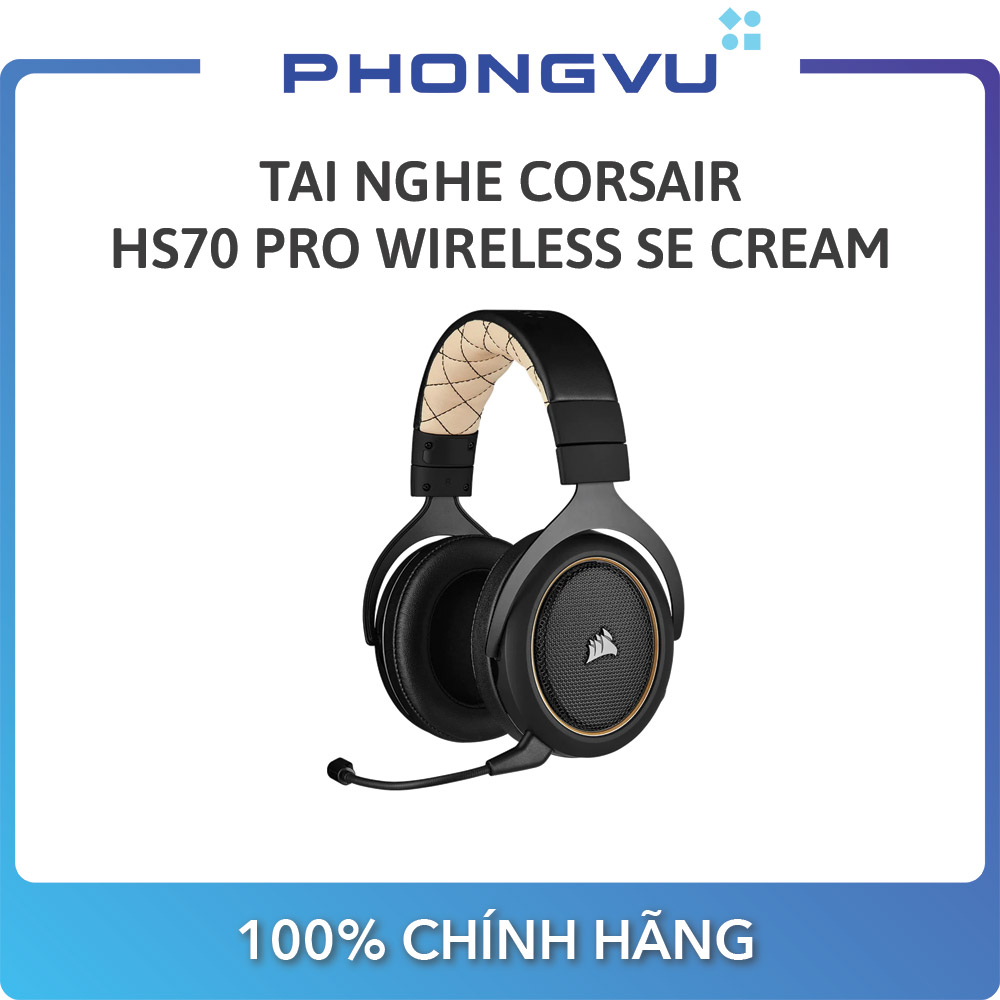 Tai nghe Corsair HS70 PRO WIRELESS SE Cream (CA-9011210-AP) - Bảo hành 24 tháng