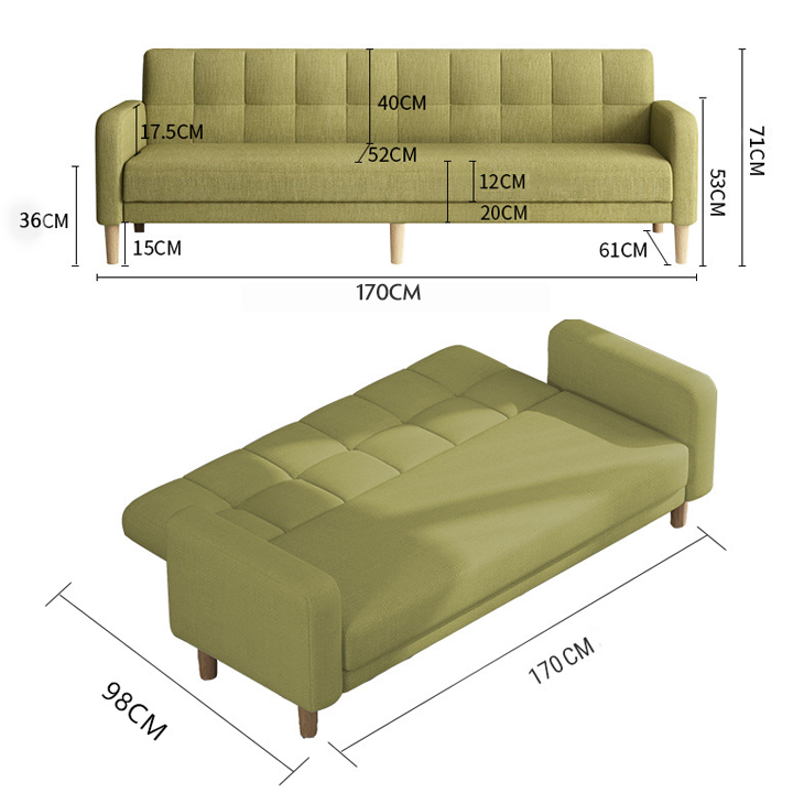 GHẾ SOFA PHÒNG KHÁCH THÔNG MINH DỄ DÀNG CHUYỂN ĐỔI THÀNH GIƯỜNG, KÍCH THƯỚC 1M7
