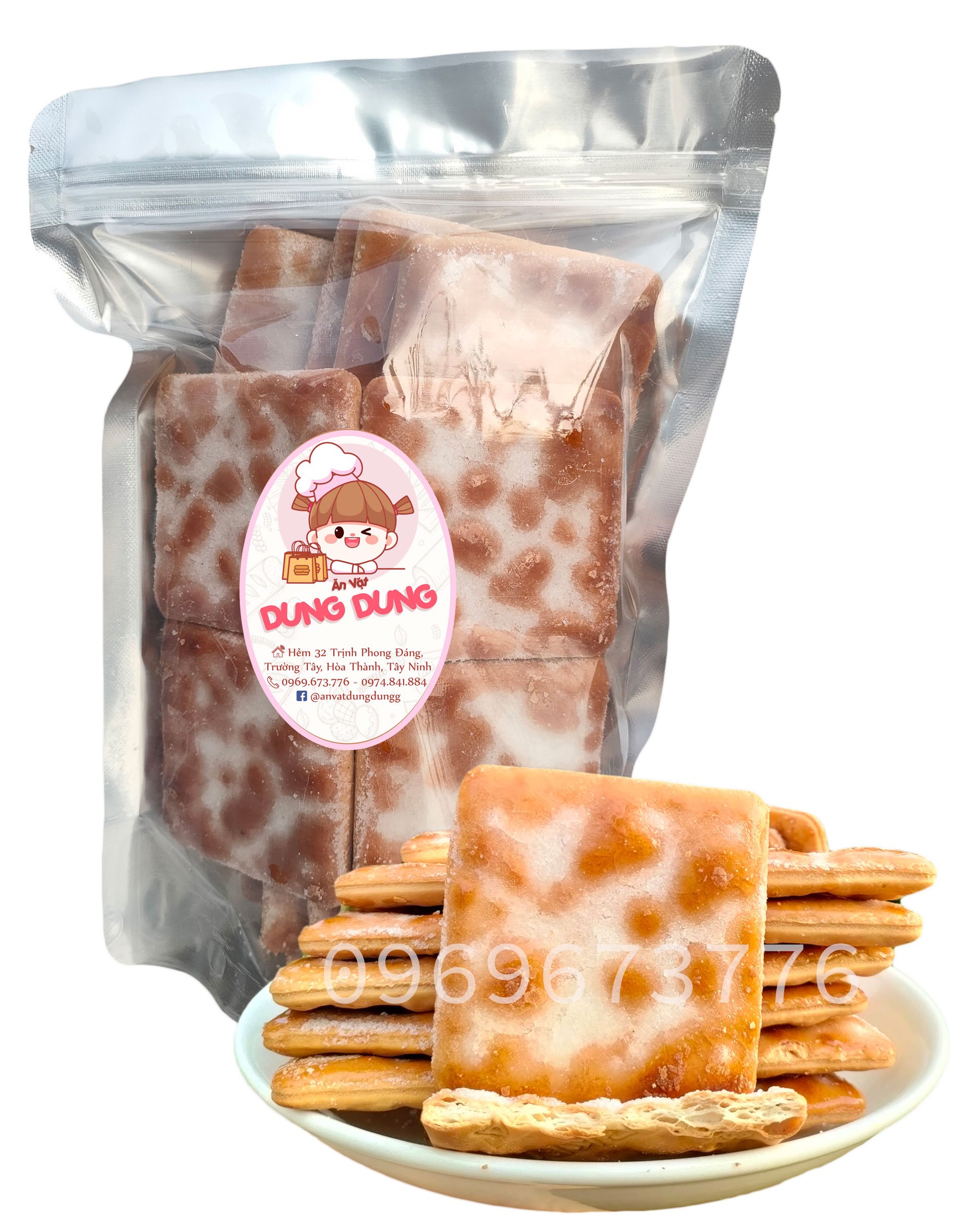 Bánh lạt đường vuông loại 1 thơm ngon 500g/200g/1kg - đồ ăn vặt