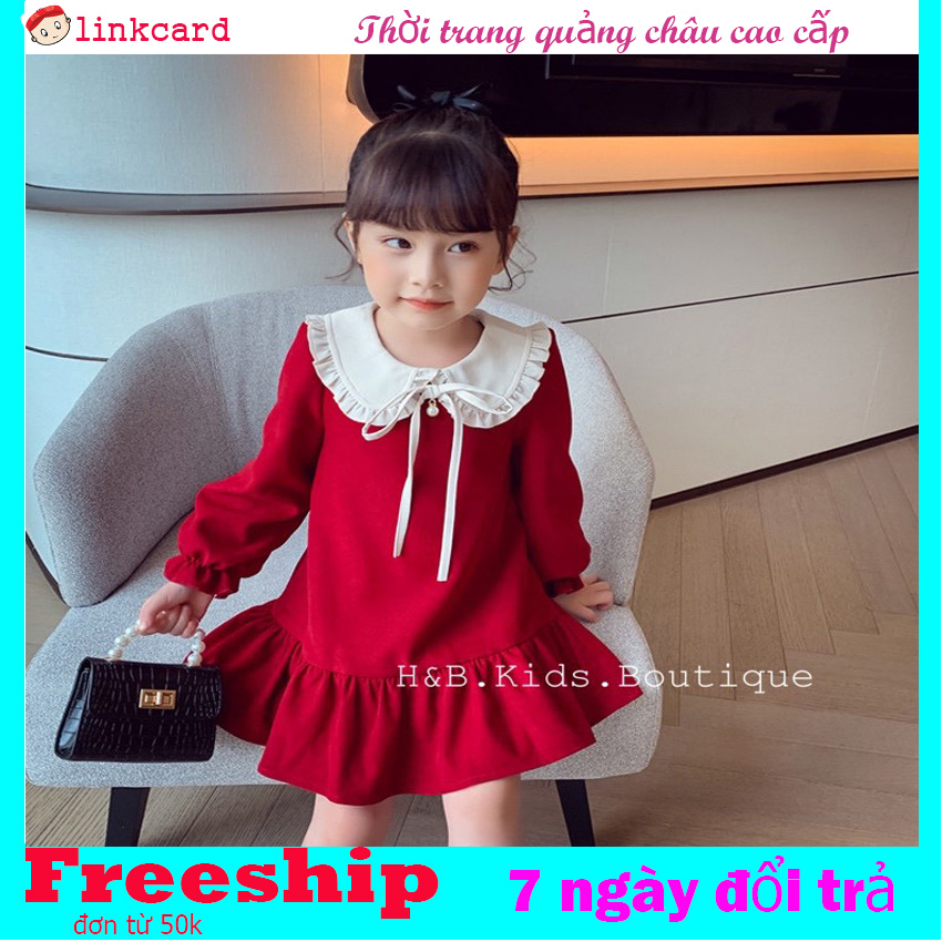 Đầm bé gái mặc tết mùa thu đông cho bé từ 10 đến 20kg cực đẹp, đầm cho bé dài tay họa tiết cổ tim bồng bềnh dễ thương, chất liệu nhung cực mềm mịn ấm áp, thiết kế đuôi cá đơn giản dễ thương thoải mái cho bé vận động