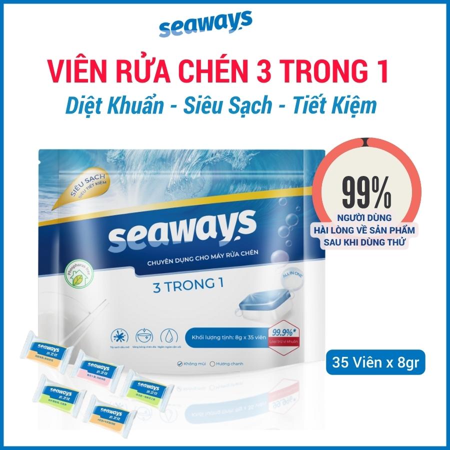 Viên rửa chén bát seaways 3 trong 1 - dành cho mọi loại máy rửa chén bát