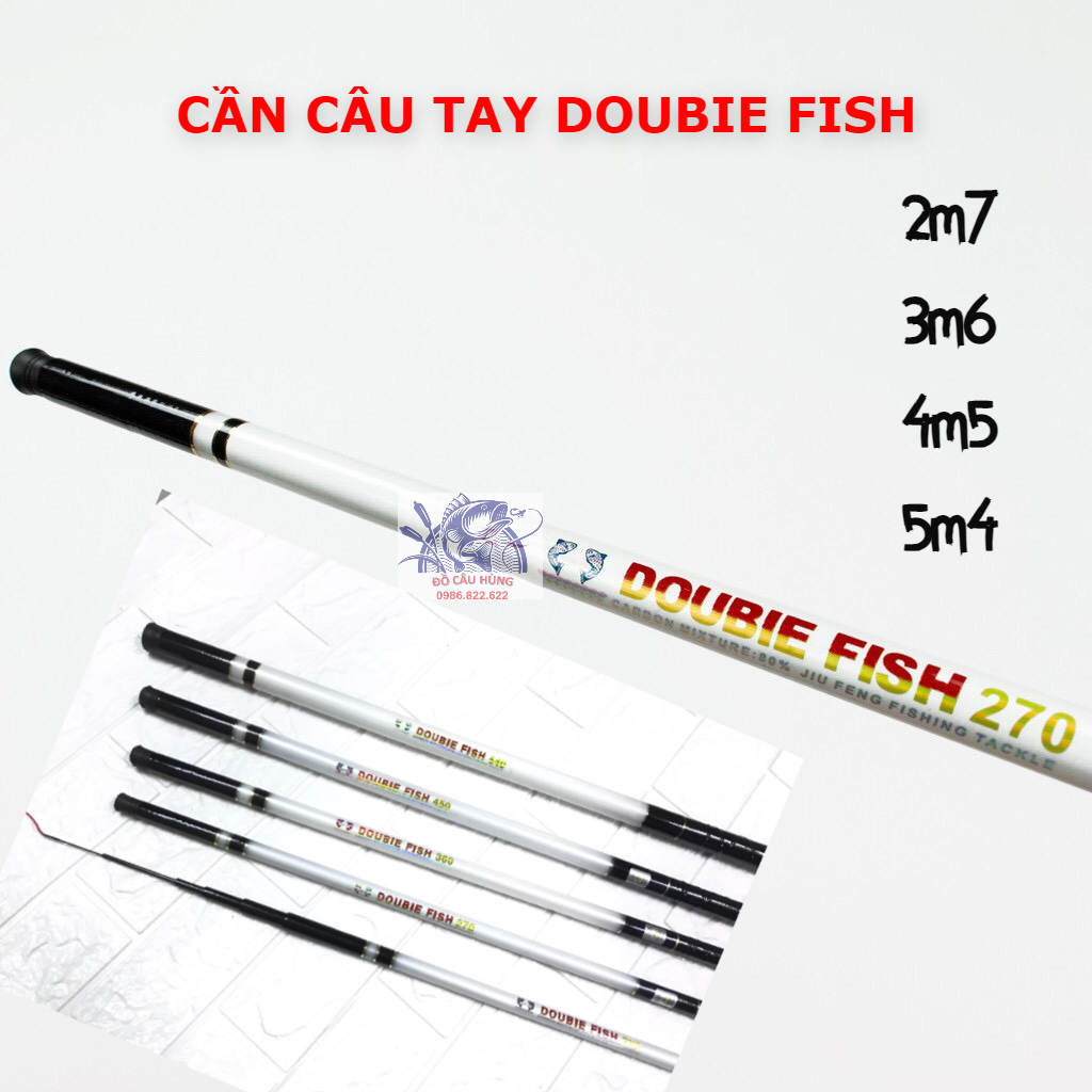 Cần Câu Tay Double Fish. Cần câu cá trắng. Đồ câu Hùng