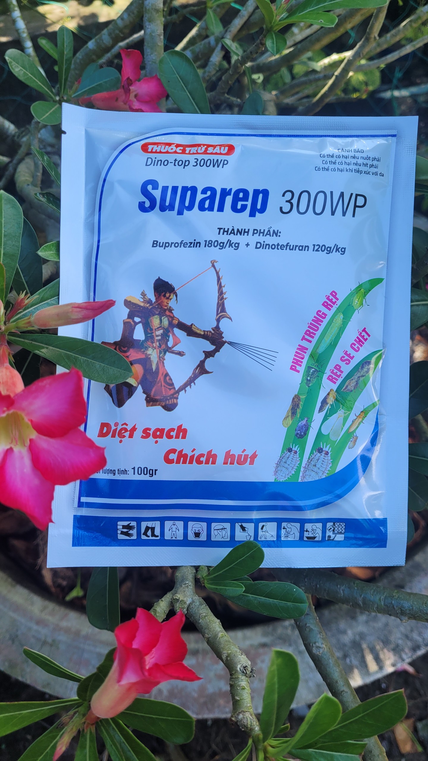 [TRUNG THIEN THINH] Thuốc trừ rầy nâu, rầy phấn trắng, rệp sáp SUPAREP 300W (Dino-top 300WP) lưu dẫn mạnh gói 100 gram