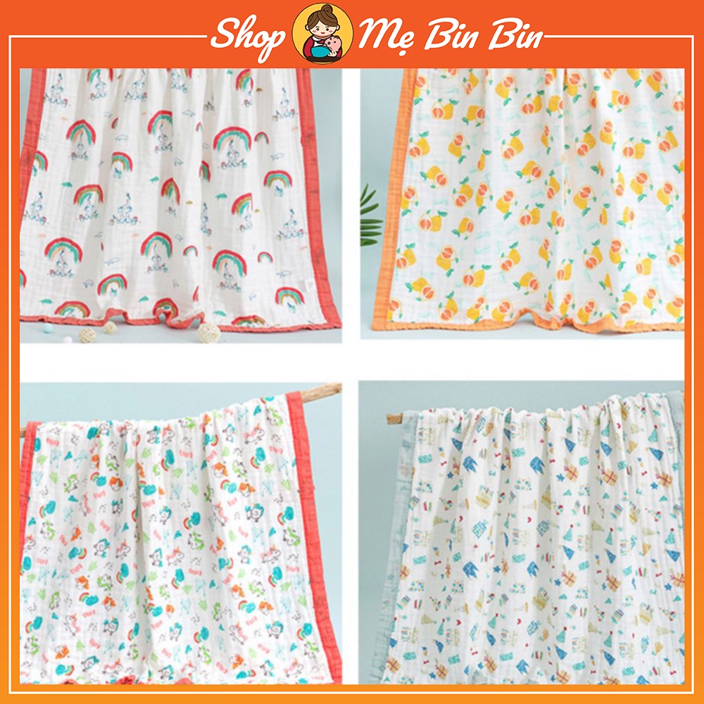 Khăn tắm Sợi Tre Aden 6 Lớp Bo Viền mềm mại thấm hút tốt