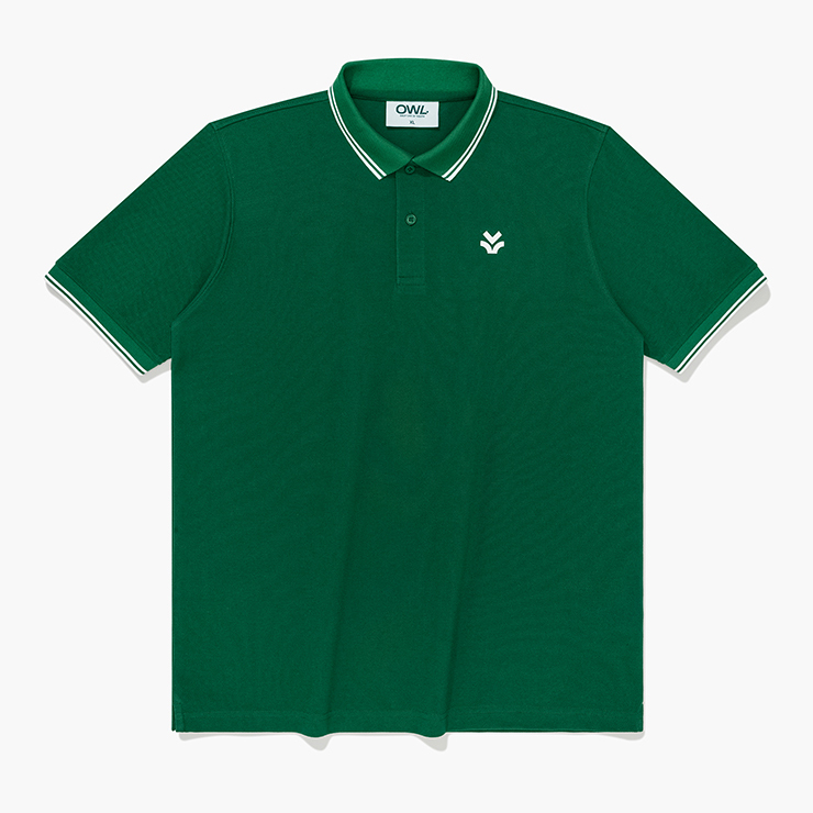 Owl brand® striped polo - áo polo viền màu xanh lá