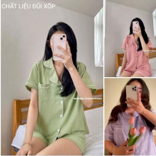 Bộ pizama đũi xốp siêu mát xinh