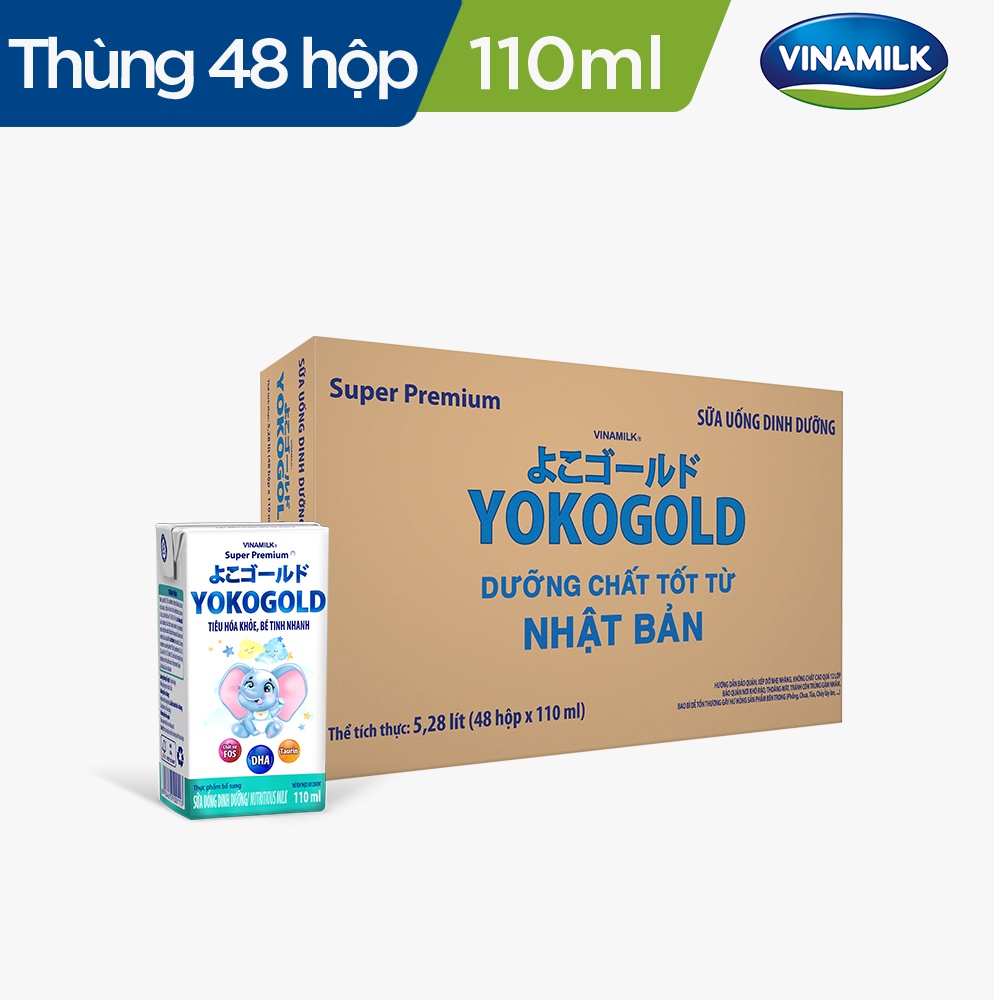 Thùng 48 hộp sữa yoko pha sẵn 110ml hsd 2025