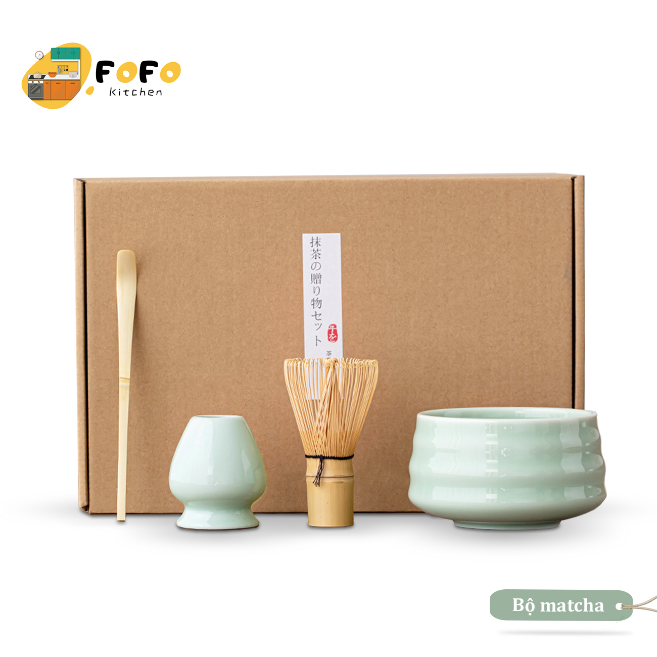Bộ chổi chasen đánh matcha tre Bộ dụng cụ pha matcha Bát đánh matcha Cây đánh trà xanh matcha Phới pha matcha Set matcha FOFO