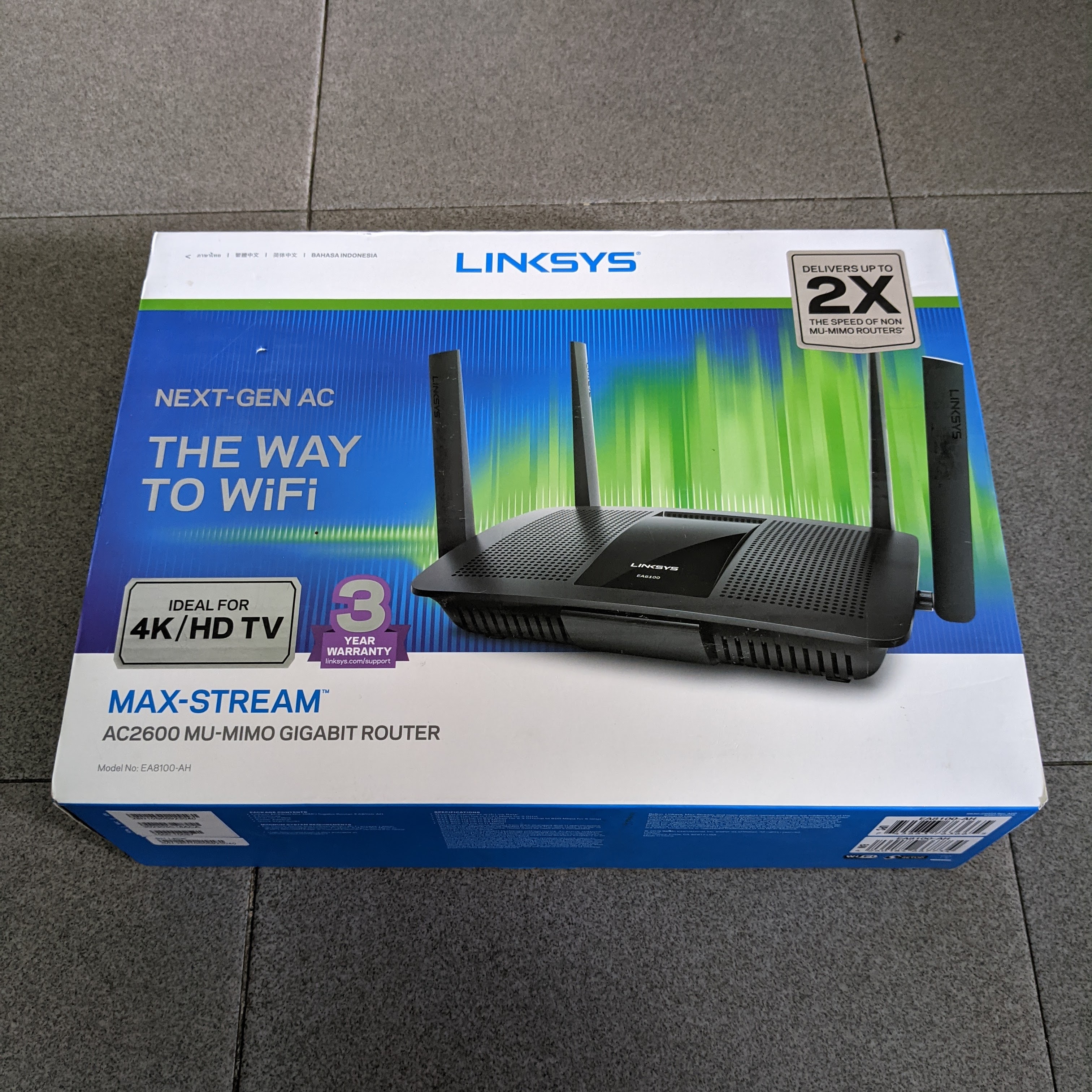 Bộ phát wifi ac2600 mu-mimo gigabit router linksys ea8100 fullbox mới 100%