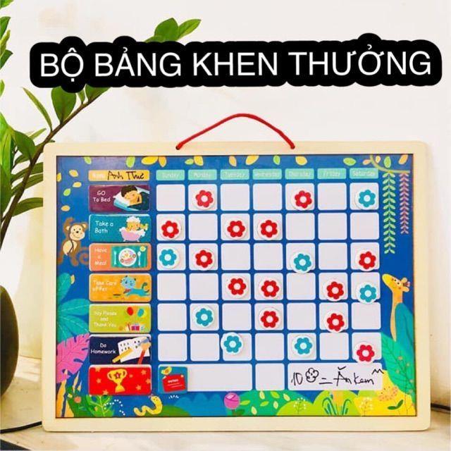 Bảng khen thưởng nam châm cho bé kỷ luật các ngày - bé ngoan cả tuần