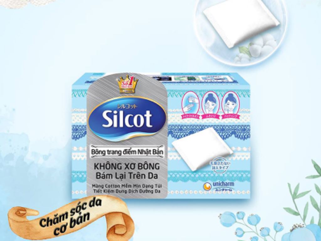 Bông tẩy trang Silcot hộp 82 miếng nhập khẩu nhật bản