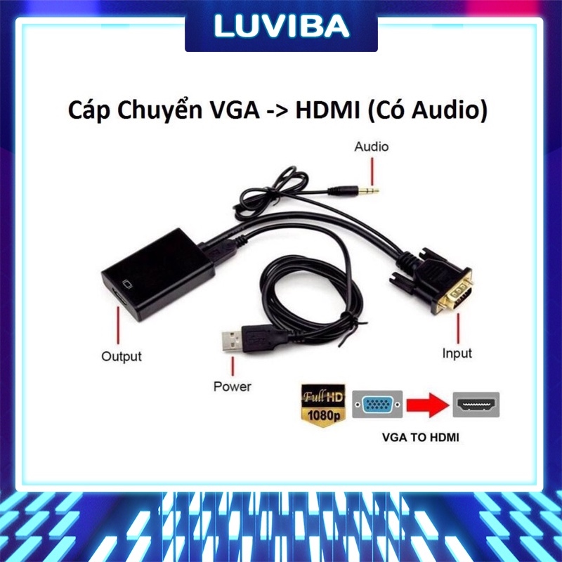 【hot sell】 [Mã HE giảm 4 đơn 300K] to HD i cable audio adapter 2 cổng có âm thanh A V