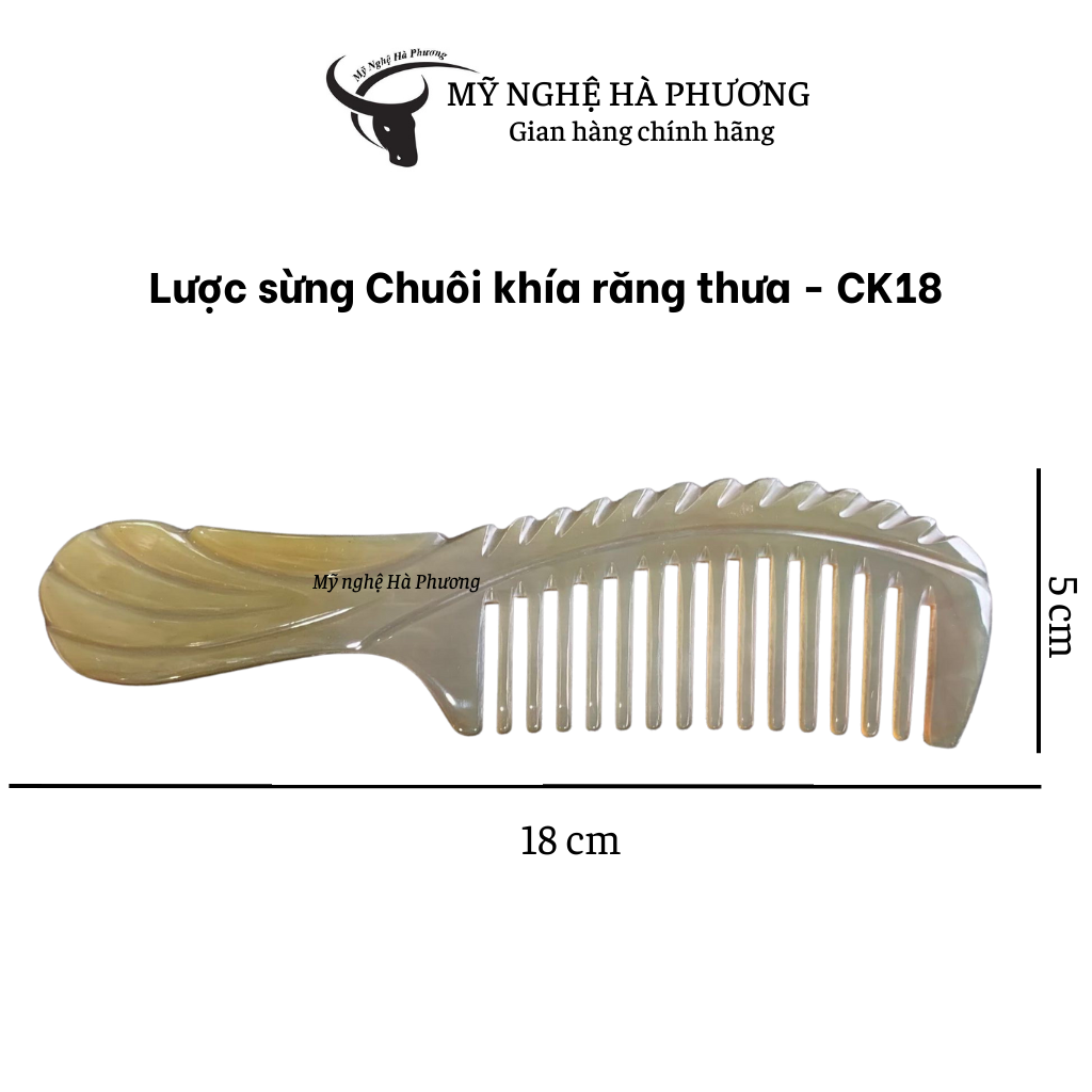 Lược sừng răng thưa massage đầu giúp lưu thông máu dùng gỡ rối hiệu quả
