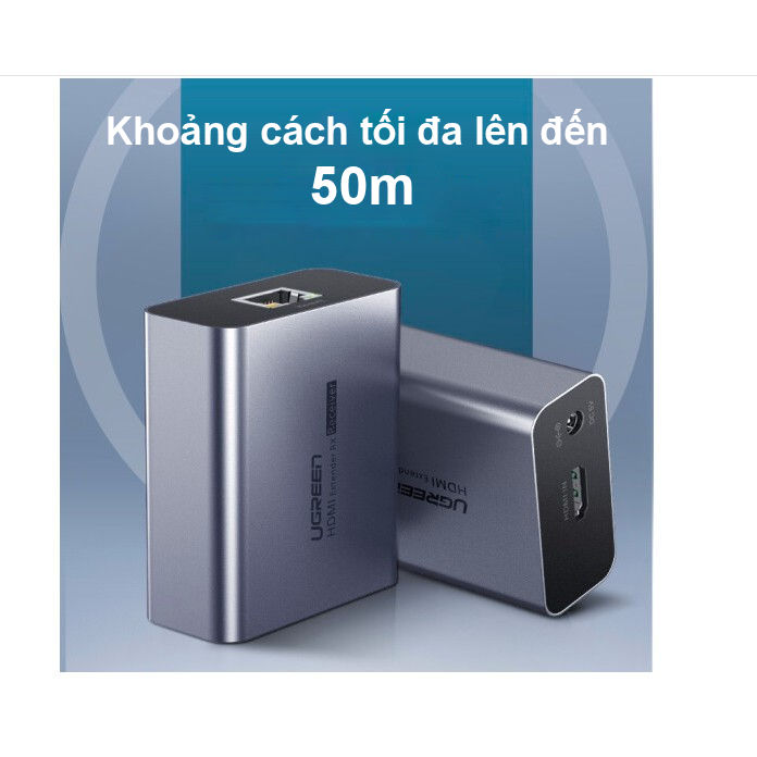 Bộ chuyển HDMI qua cáp mạng lên đến 50m hỗ trợ Full HD 1080P UGREEN CM196 50739 Bộ chuyển HDMI qua cáp mạng lên đến 50m hỗ trợ Full HD 1080P UGREEN CM196 50739