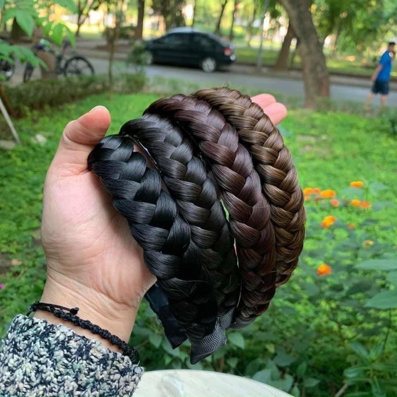 Cài bờm tóc giả tết bính rít to❤️tóc cài cao cấp