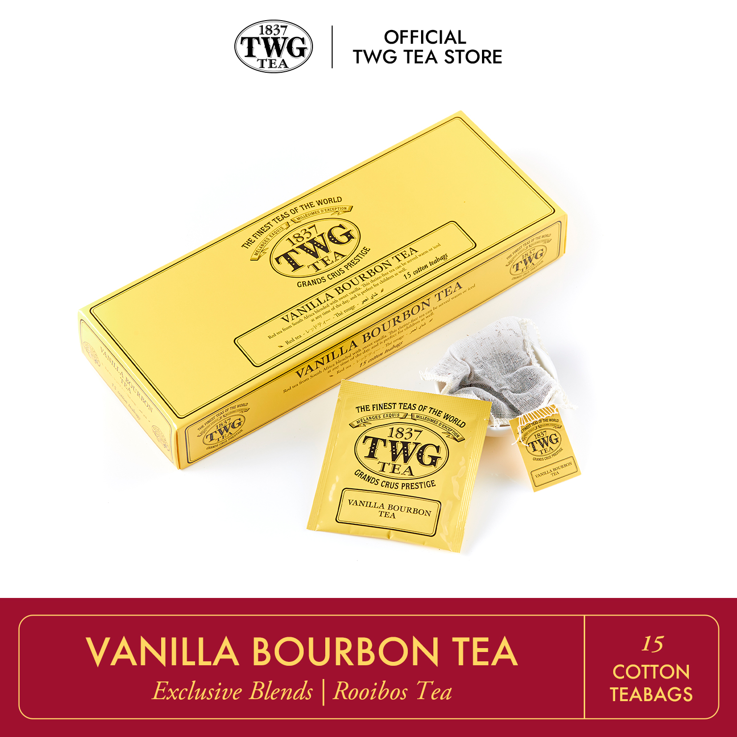 Trà TWG Tea - Vanilla Bourbon Tea (2.5g x 15 túi lọc) | Trà đỏ Nam Phi