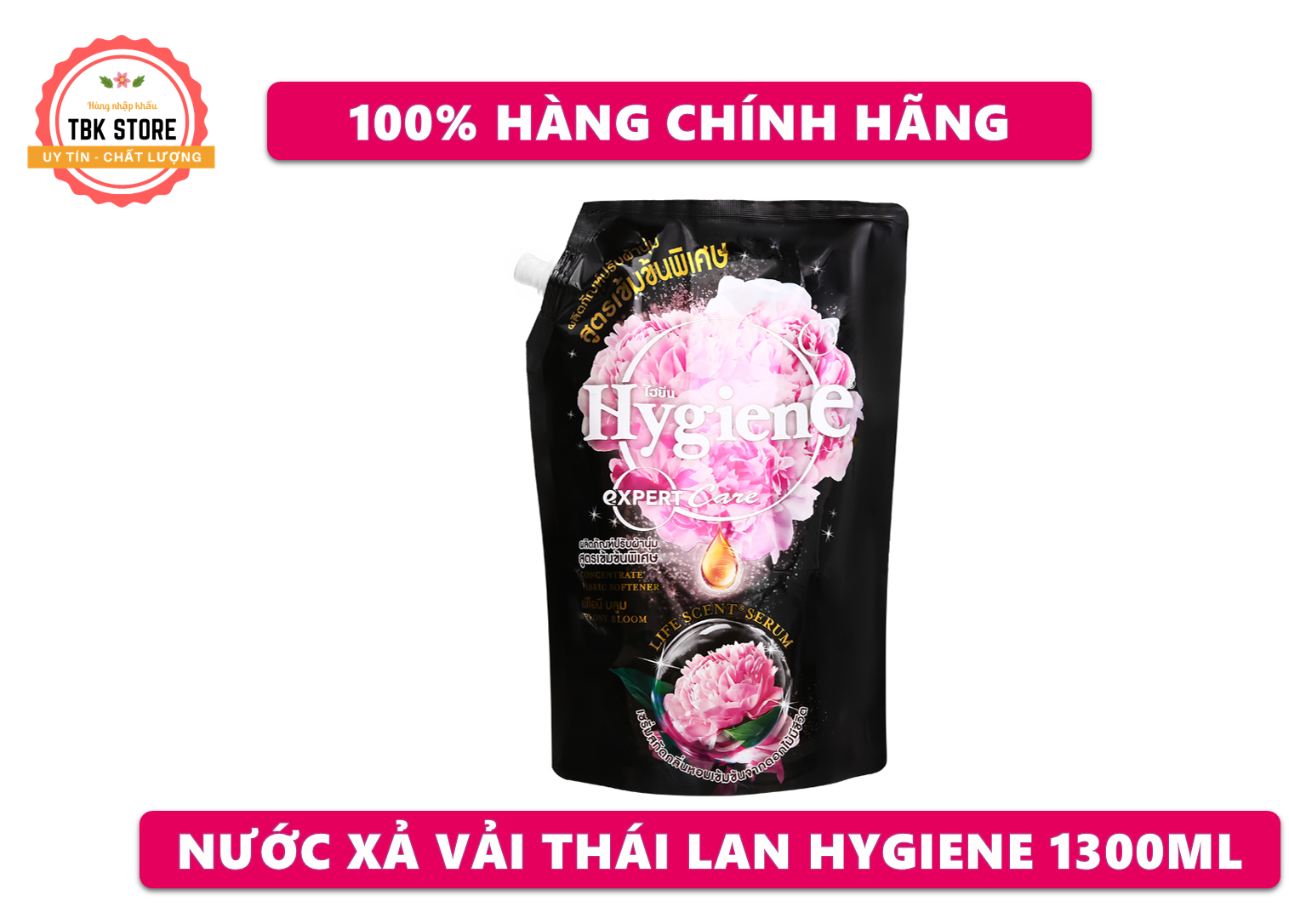 Nước xả vải đậm đặc thái lan hygiene 1300ml - màu đen