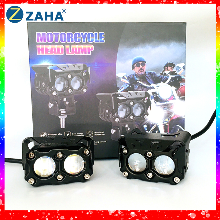 [HCM]Đèn Trợ Sáng mini S19 ZAHA COS VÀNG PHA TRẮNG gắn Ô TÔ moto xe máy