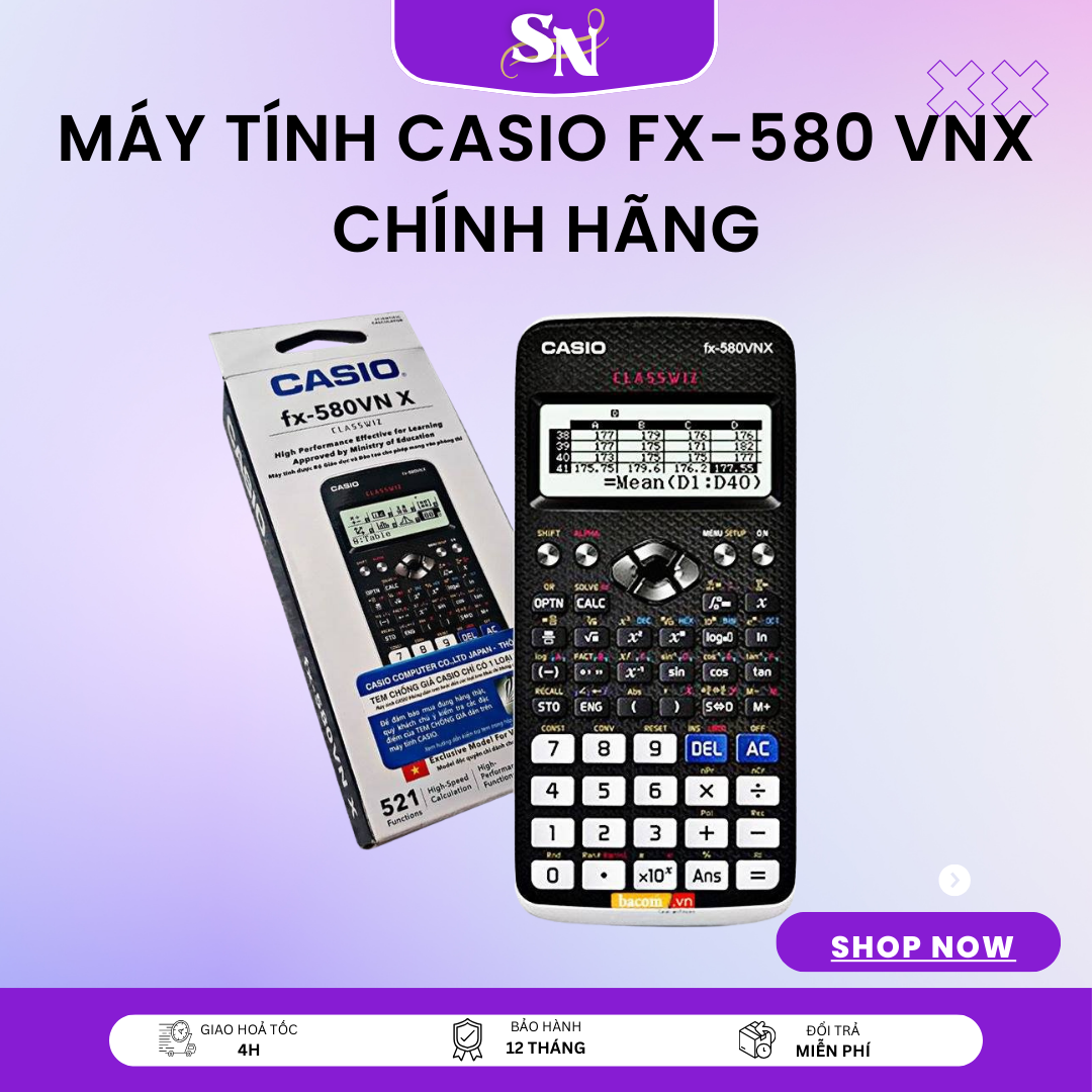 Casio fx-580VN X Chính Hãng, Độc Quyền tại Việt Nam Casio fx 580 - Giá Tốt, Miễn Phí Vận Chuyển, Đủ Loại Máy Tính Casio FX-580 VN X Chính Hãng, Giá Tốt Suno Top