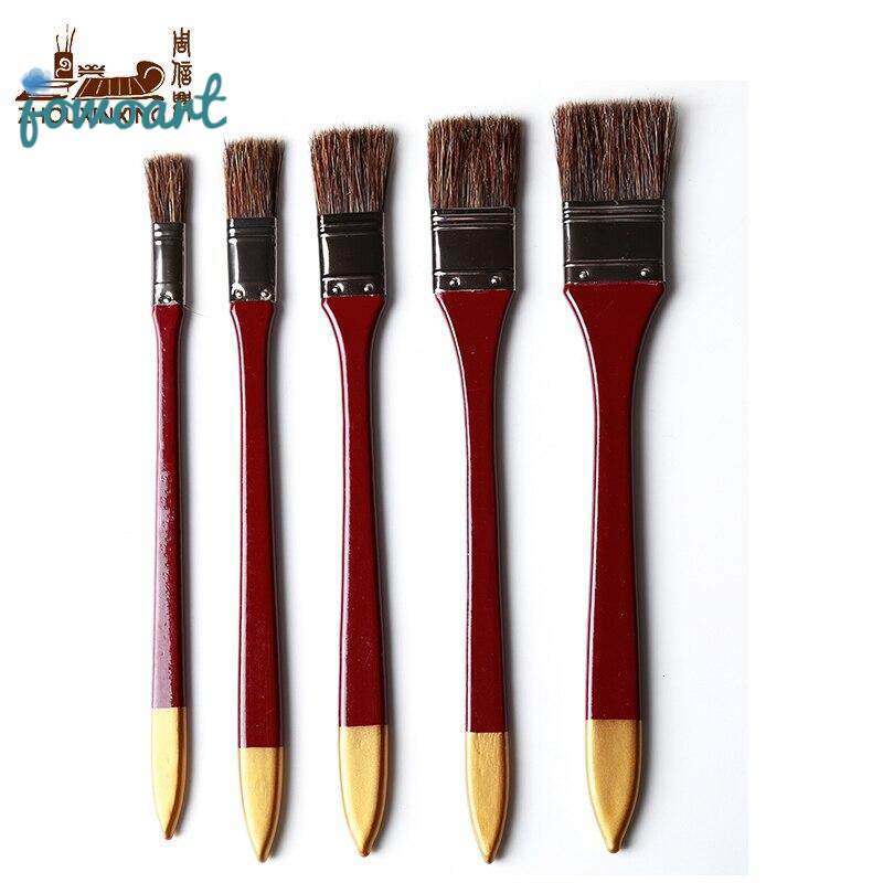 Jowoart lợn rừng lông sơn acrylic Bàn Chải 5 chiếc cọ bàn chải Sơn Dầu Bàn Chải Dễ Dàng Vệ Sinh bằng gỗ Bàn chải cọ rửa làm sạch