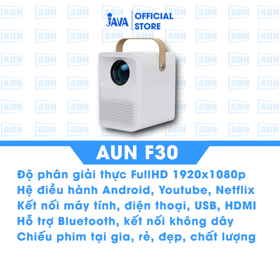 [Trả góp 0%]Máy Chiếu Mini Aun F30 Full HD - Máy Chiếu Mini Fullhd 1080p - Máy Chiếu Gia Đình - Hệ điều hành Androi - Xem phim Netflix Youtube