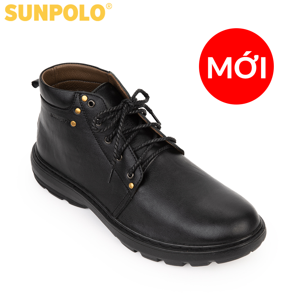 Men Leather Chunky Boots SUNPOLO BOOT06