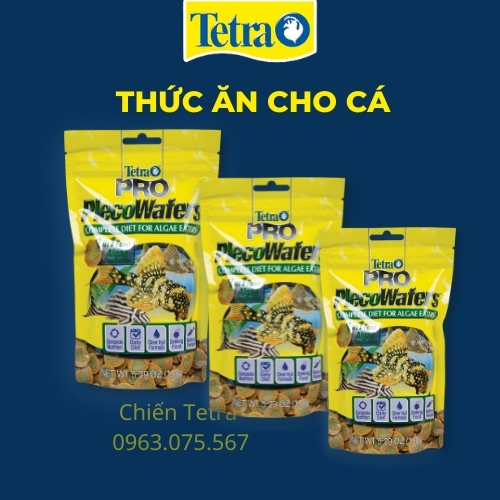 [Rẻ Vô Địch] TETRAPRO PLECOWAFERS (150 gram): Thức ăn cao cấp cho cá Pleco & cá tầng đáy