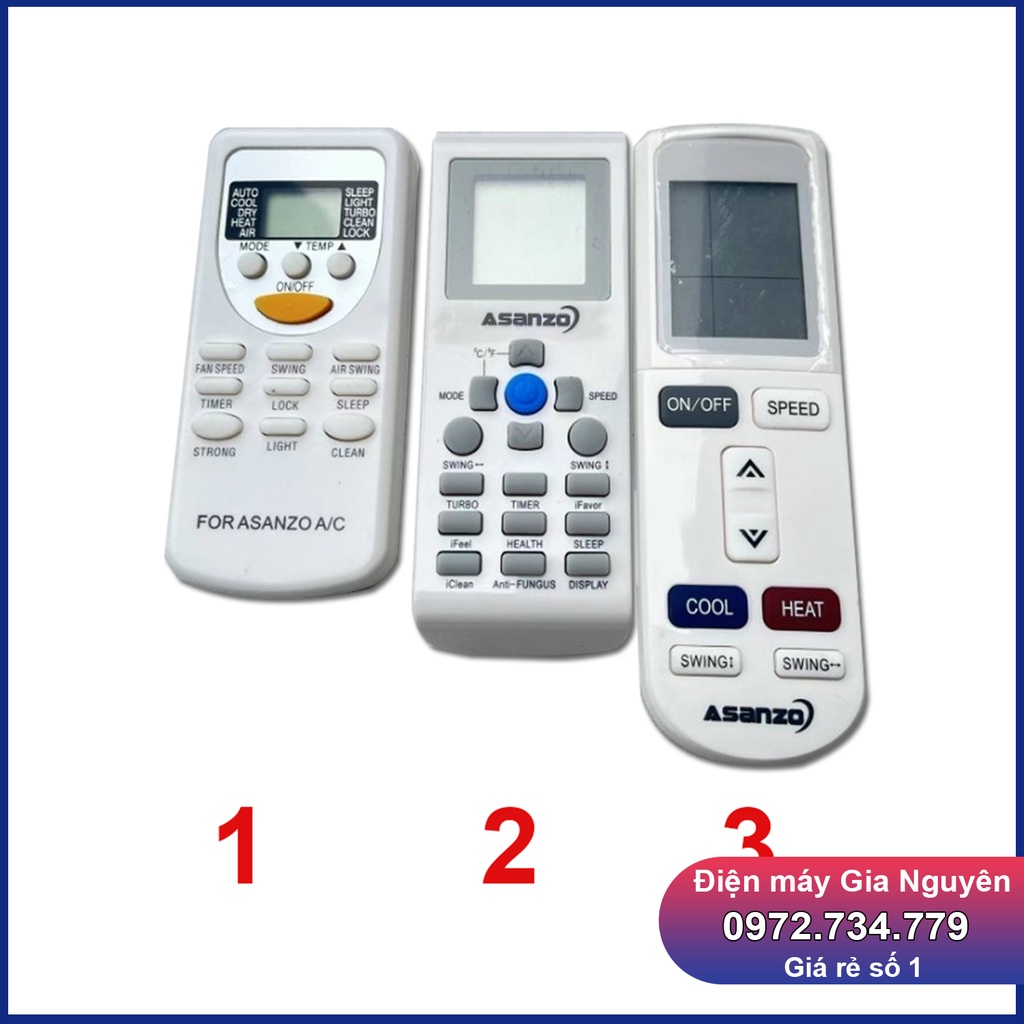 Điều khiển điều hòa Asanzo một chiều, hai chiều