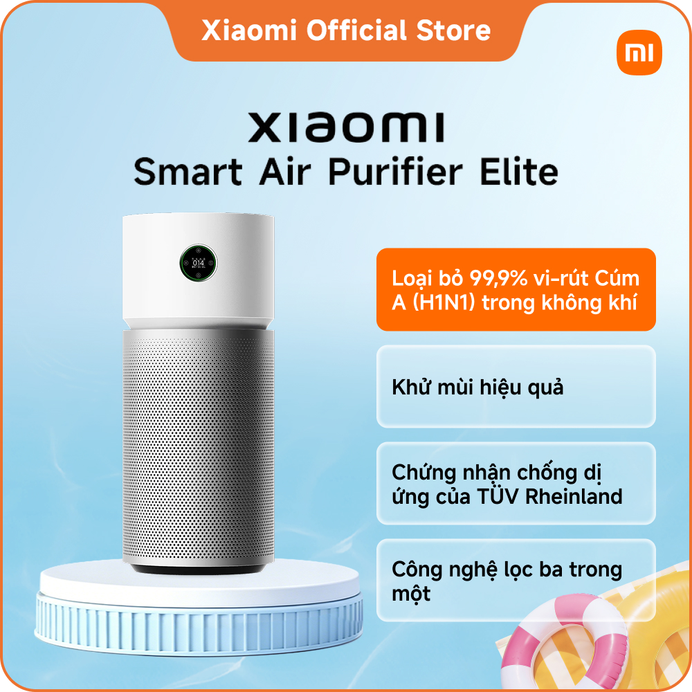 Xiaomi Smart Air Purifier Elite Không khí trong lành cho cuộc sống lành mạnh Loại bỏ 99,9% vi-rút Cúm A (H1N1) trong không khí*