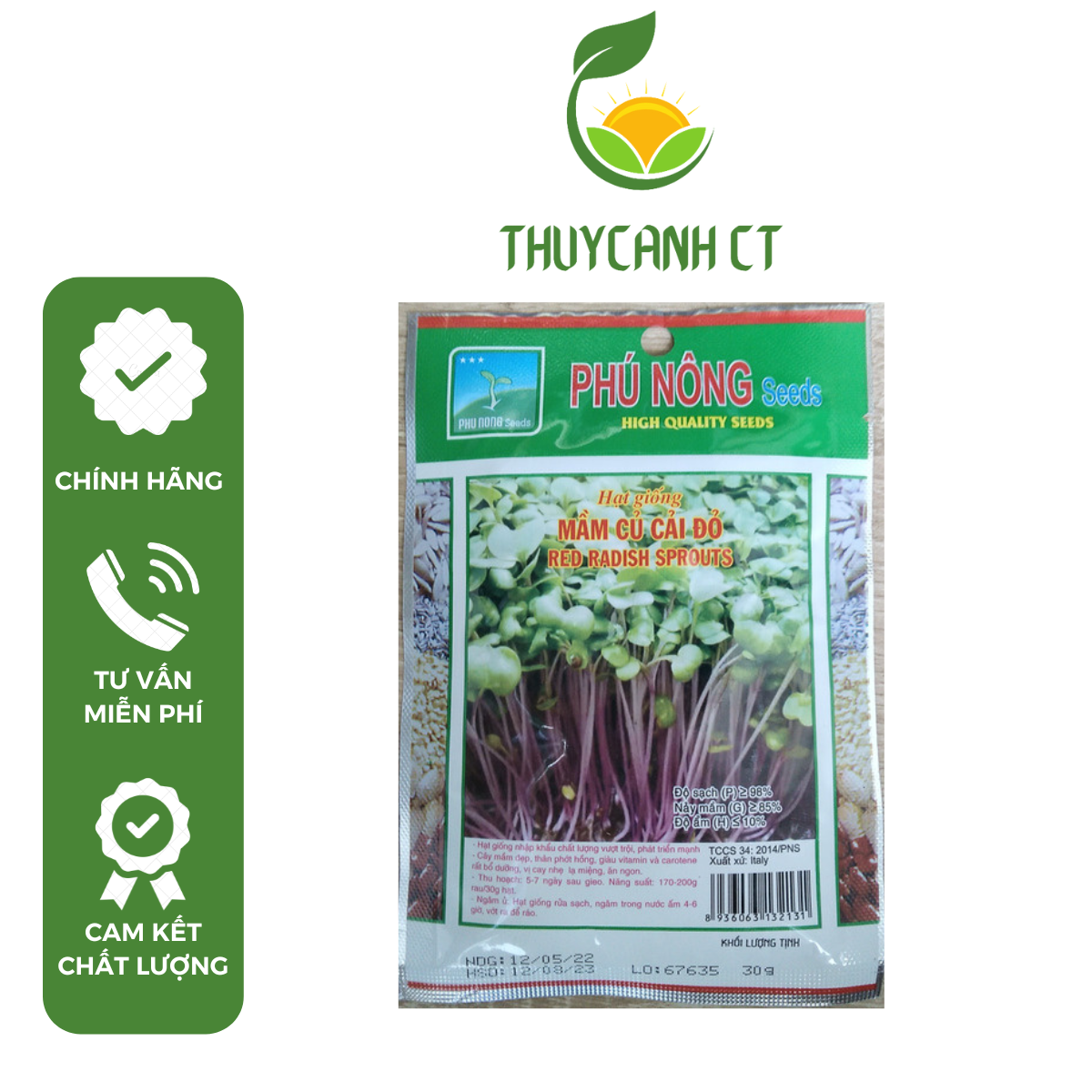 Hạt giống rau mầm củ cải đỏ phunongseeds - 30g