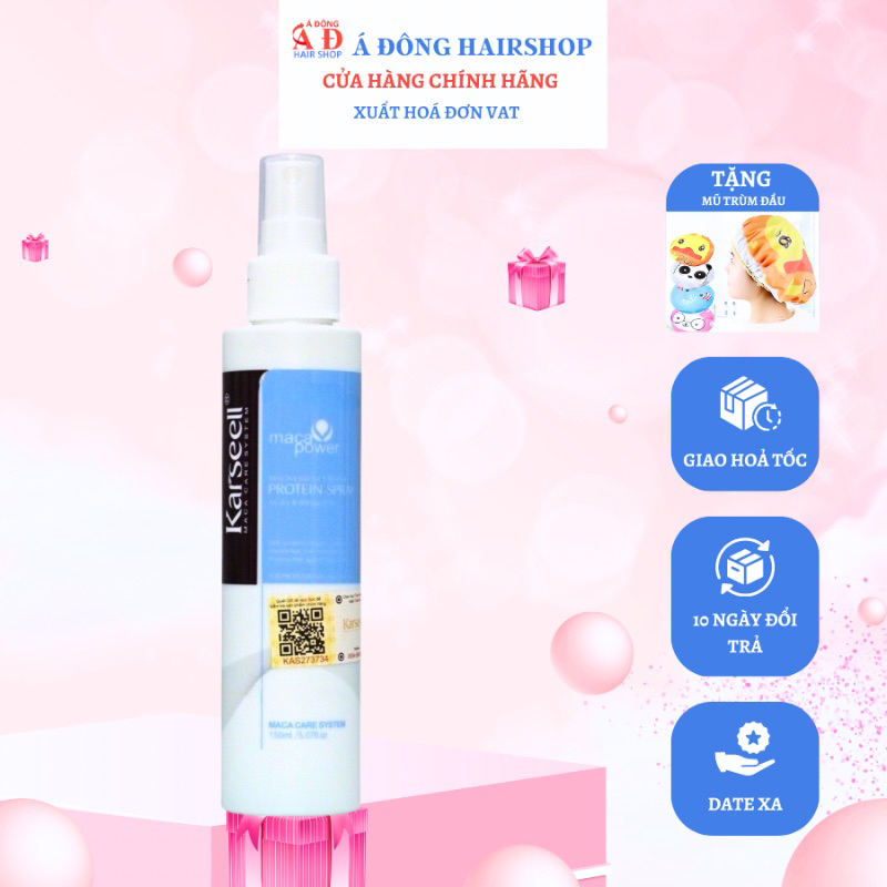 Xịt dưỡng ẩm tóc siêu mượt karseell maca essence repair protein spray 150ml